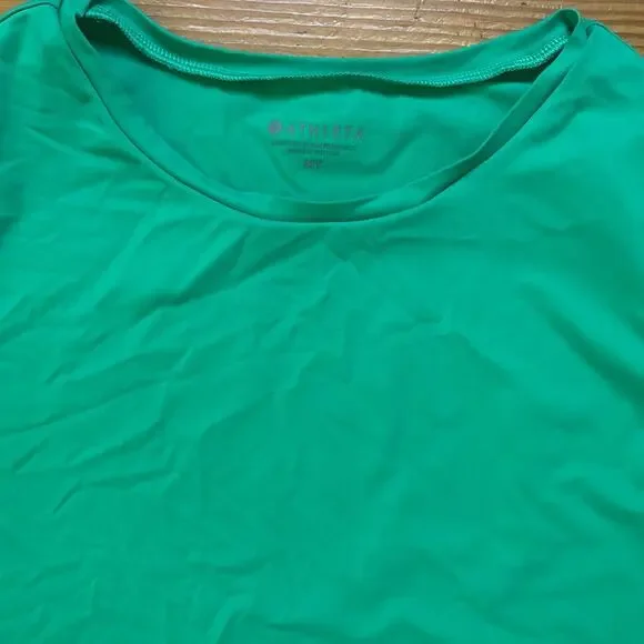 Athleta green sheer bottom hem tank athletic not lined dress SIZE MT‎ - Picture 3 of 5